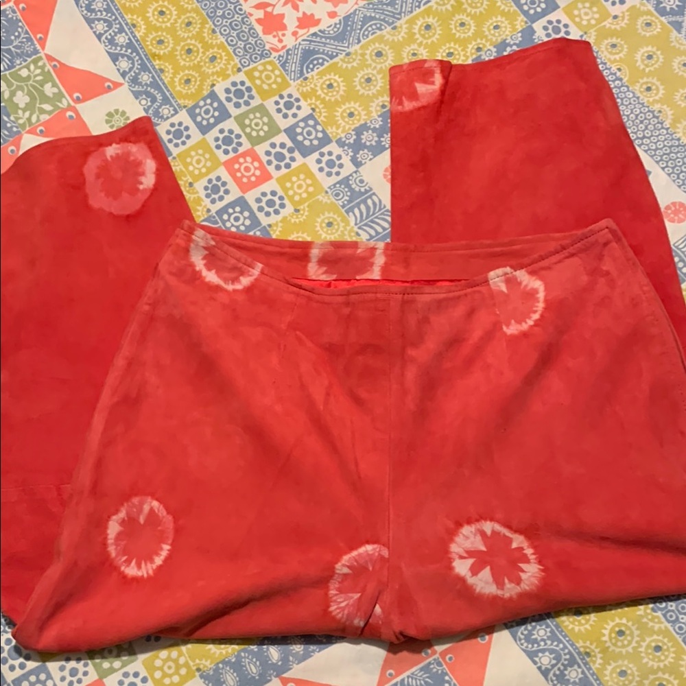 Vintage 90’s Victoria's Secret 2 Red Goat Suede Pants Size 8